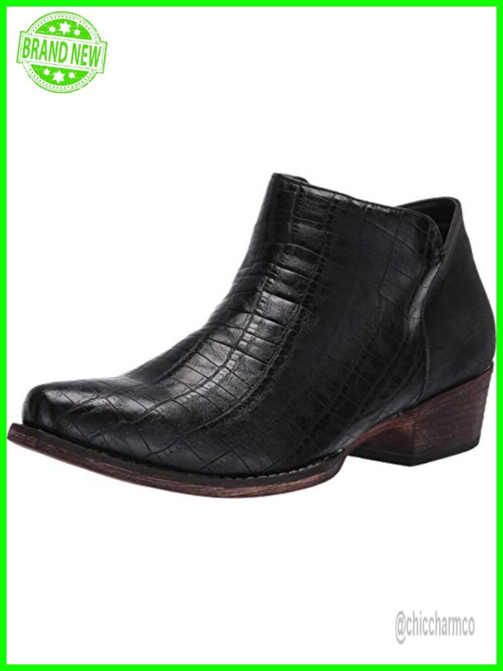 Snip Toe Western Ankle Booties Faux Leather Women's